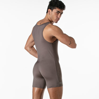 LEADER ID Sports Singlet Taupe
