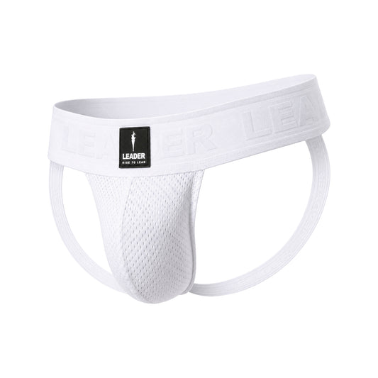 LEADER Sports Mesh Jockstrap White