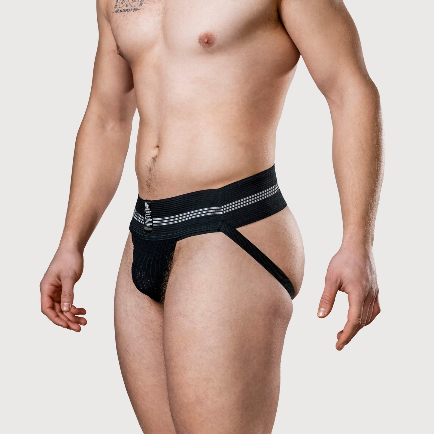 MM Sports The Original No. 10 Swimmer/Jogger Jockstrap 3 inch Black