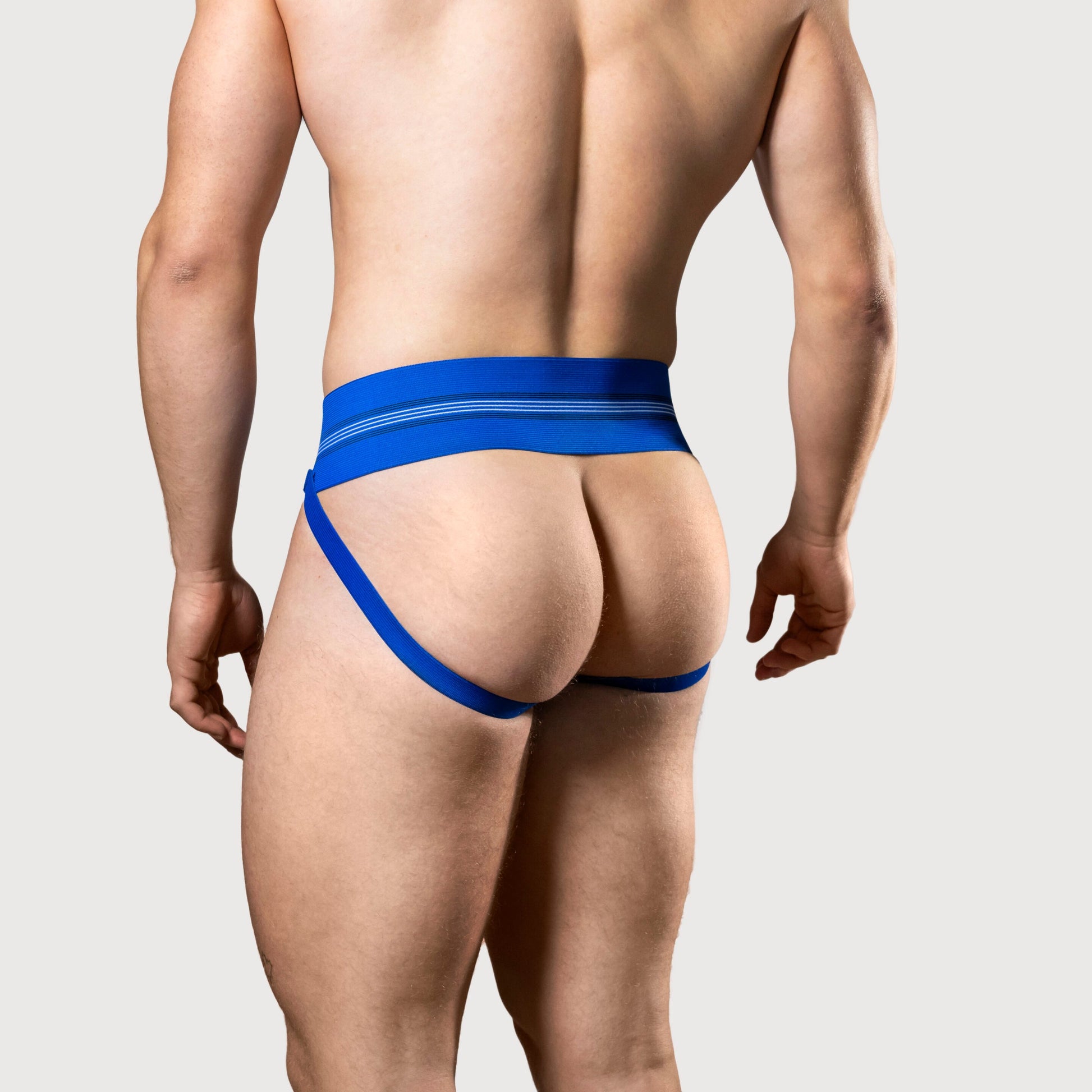MM Sports The Original No. 10 Swimmer/Jogger Jockstrap 3 inch Blue