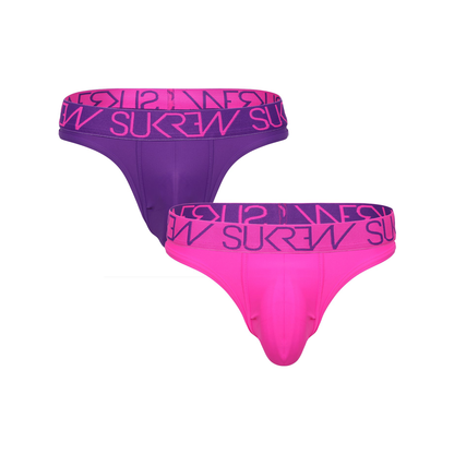 SUKREW Classic Thong Multipack 1x Tyrian Purple + 1x Shocking Pink
