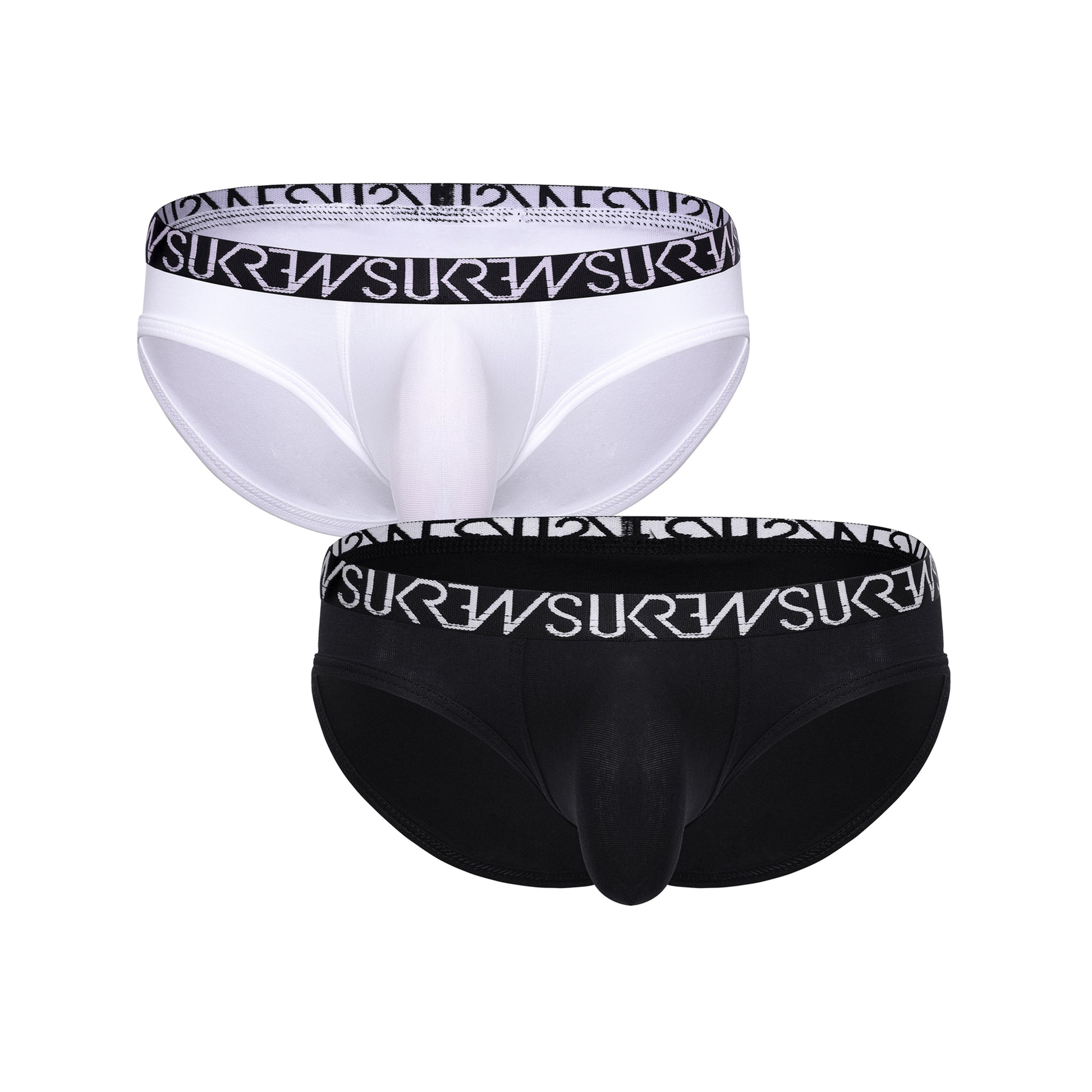 SUKREW Low-rise Brief Multipack 1x Optic White + 1x Midnight Black