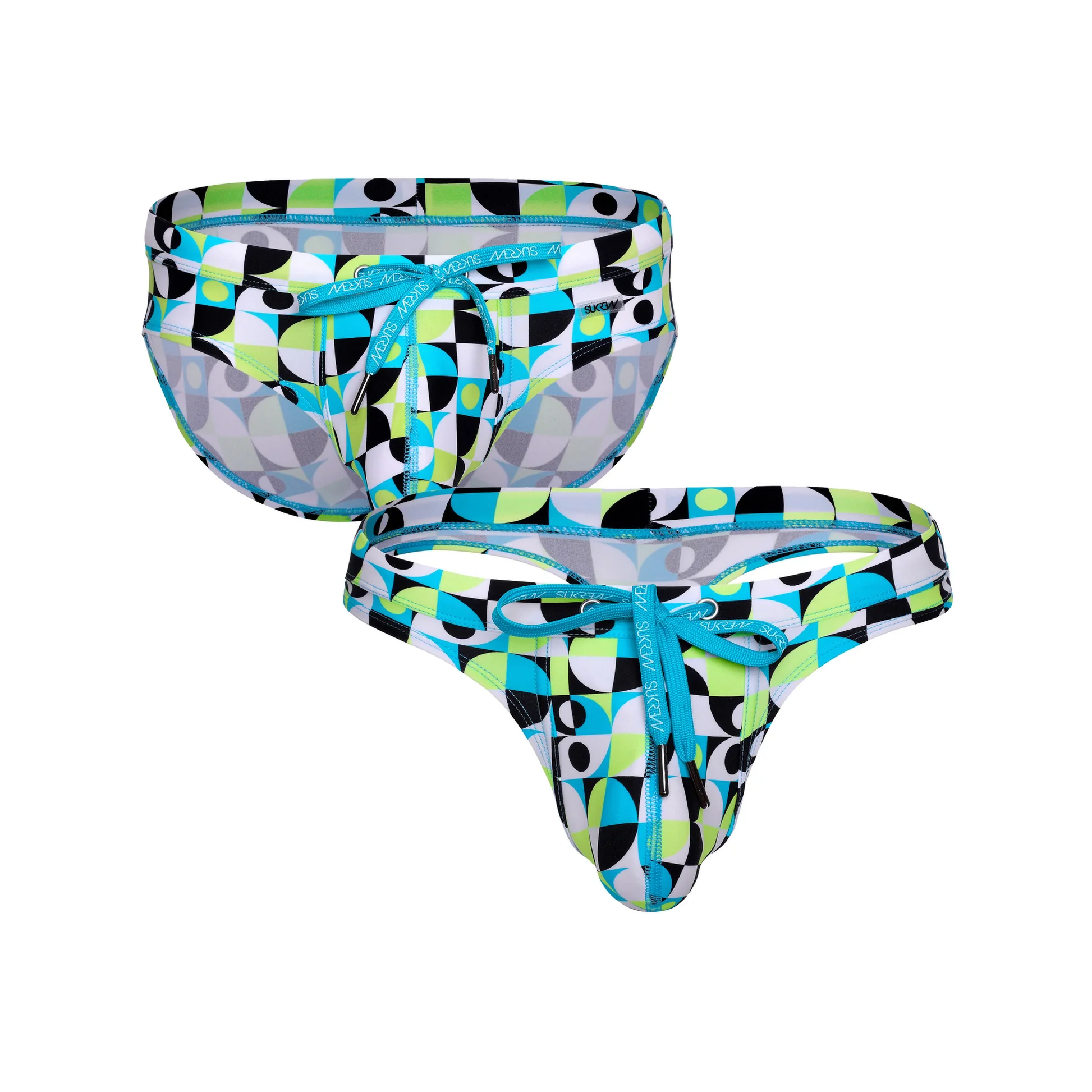 SUKREW Torrent Swim Multipack 1x Brief + 1x Thong Retro Lime