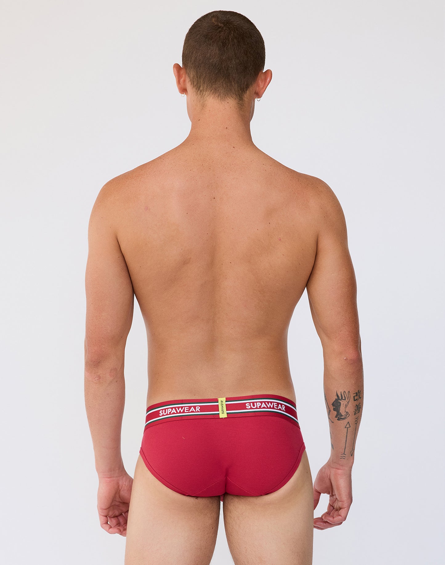 SUPAWEAR Ribbed Varsity Brief Red