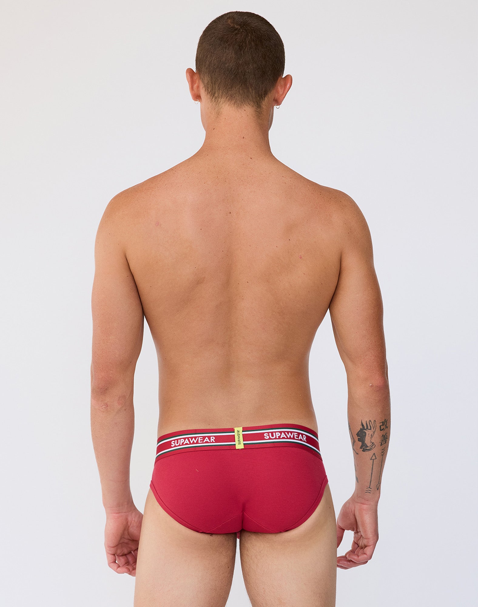 SUPAWEAR Ribbed Varsity Brief Red