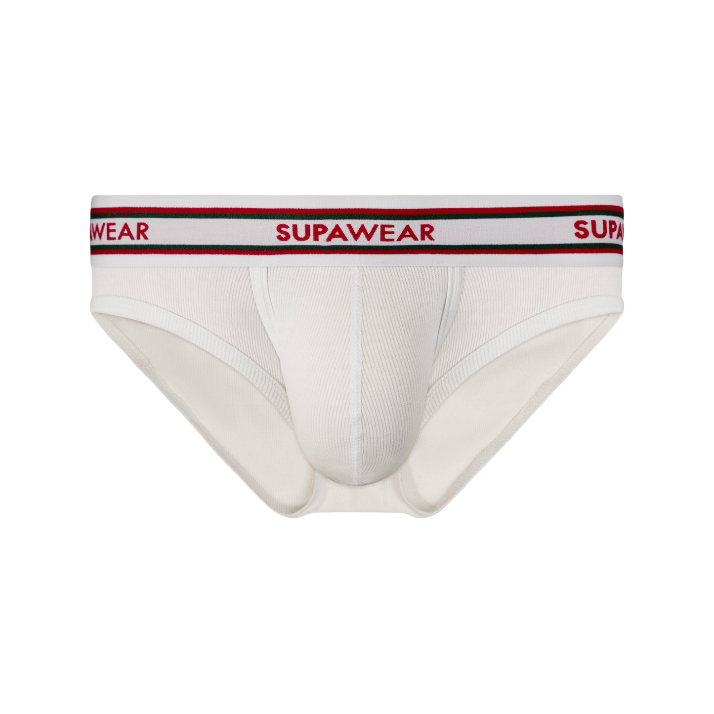 SUPAWEAR Ribbed Varsity Brief White