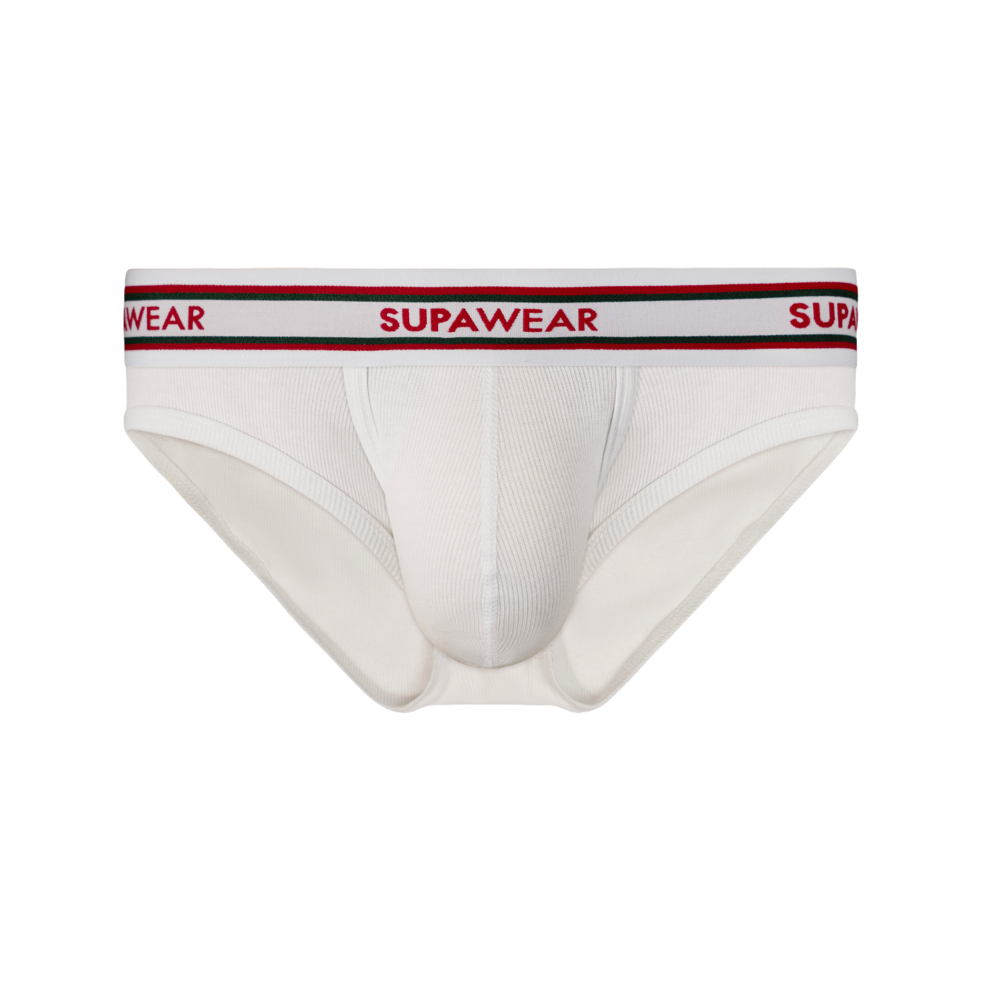 SUPAWEAR Ribbed Varsity Brief White
