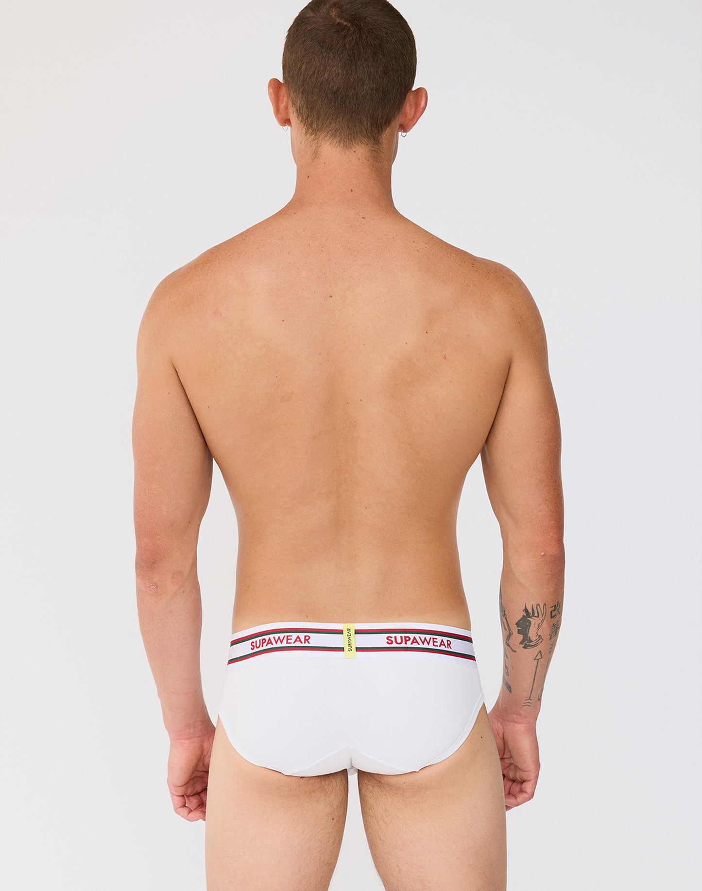 SUPAWEAR Ribbed Varsity Brief White