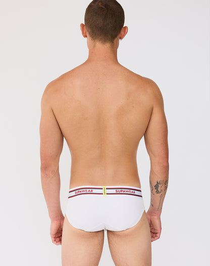 SUPAWEAR Ribbed Varsity Brief White