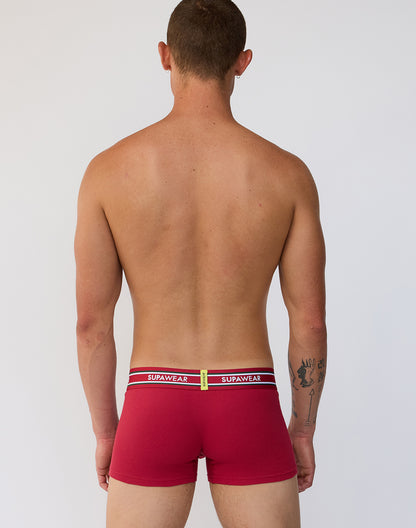 SUPAWEAR Ribbed Varsity Trunk Red