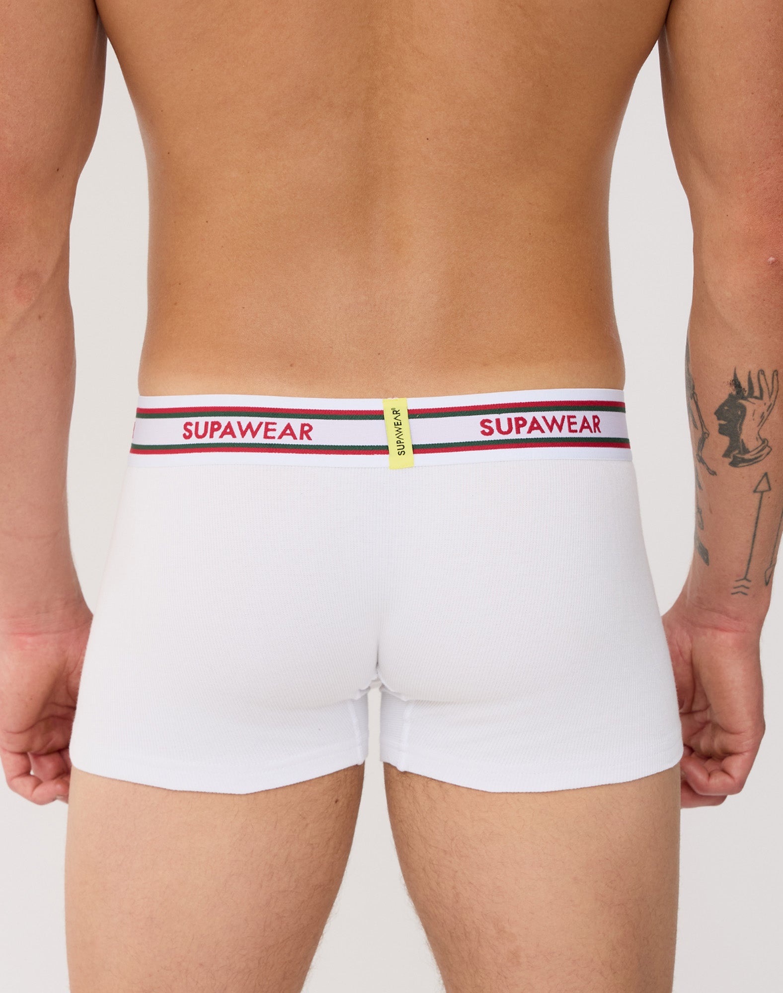 SUPAWEAR Ribbed Varsity Trunk White
