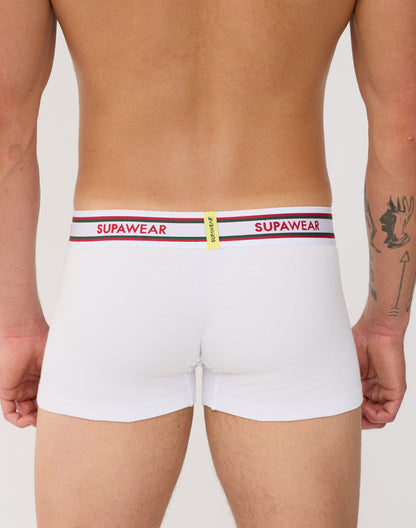 SUPAWEAR Ribbed Varsity Trunk White
