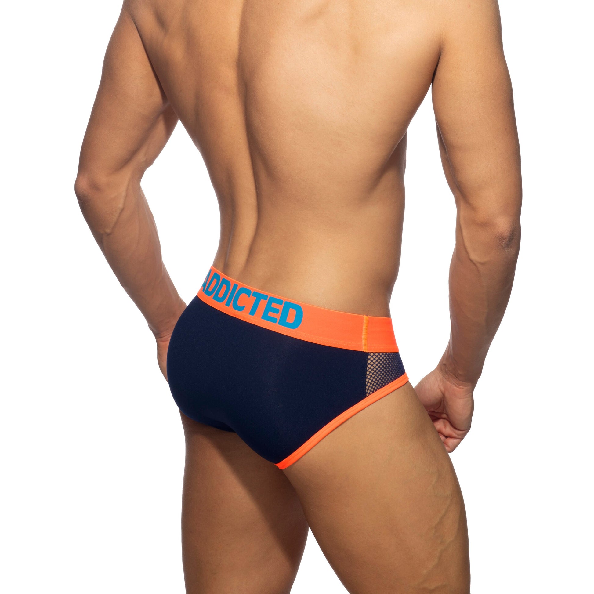 ADDICTED Neon Mesh Brief Navy