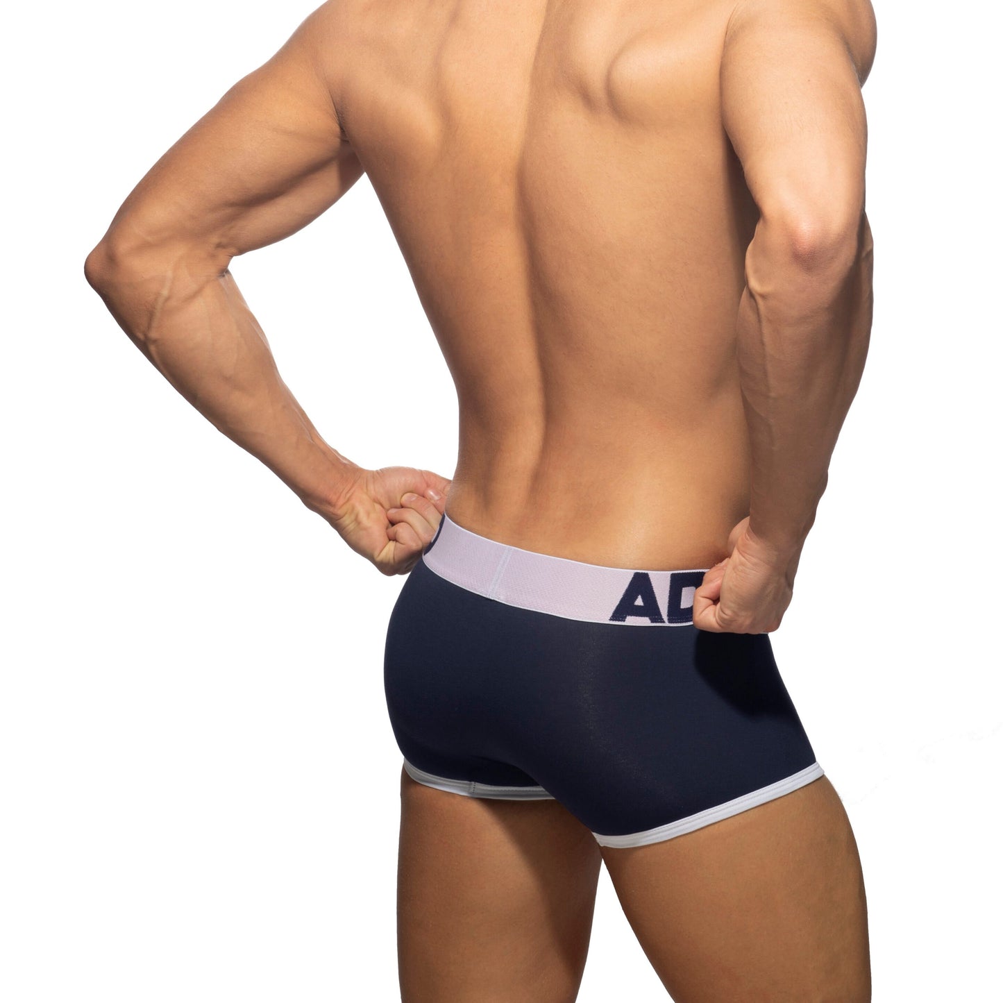 ADDICTED Open Fly Cotton Trunk Navy/White