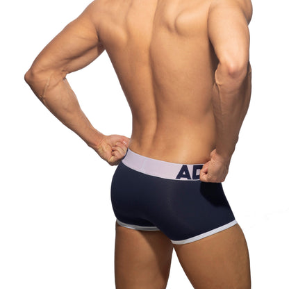 ADDICTED Open Fly Cotton Trunk Navy/White