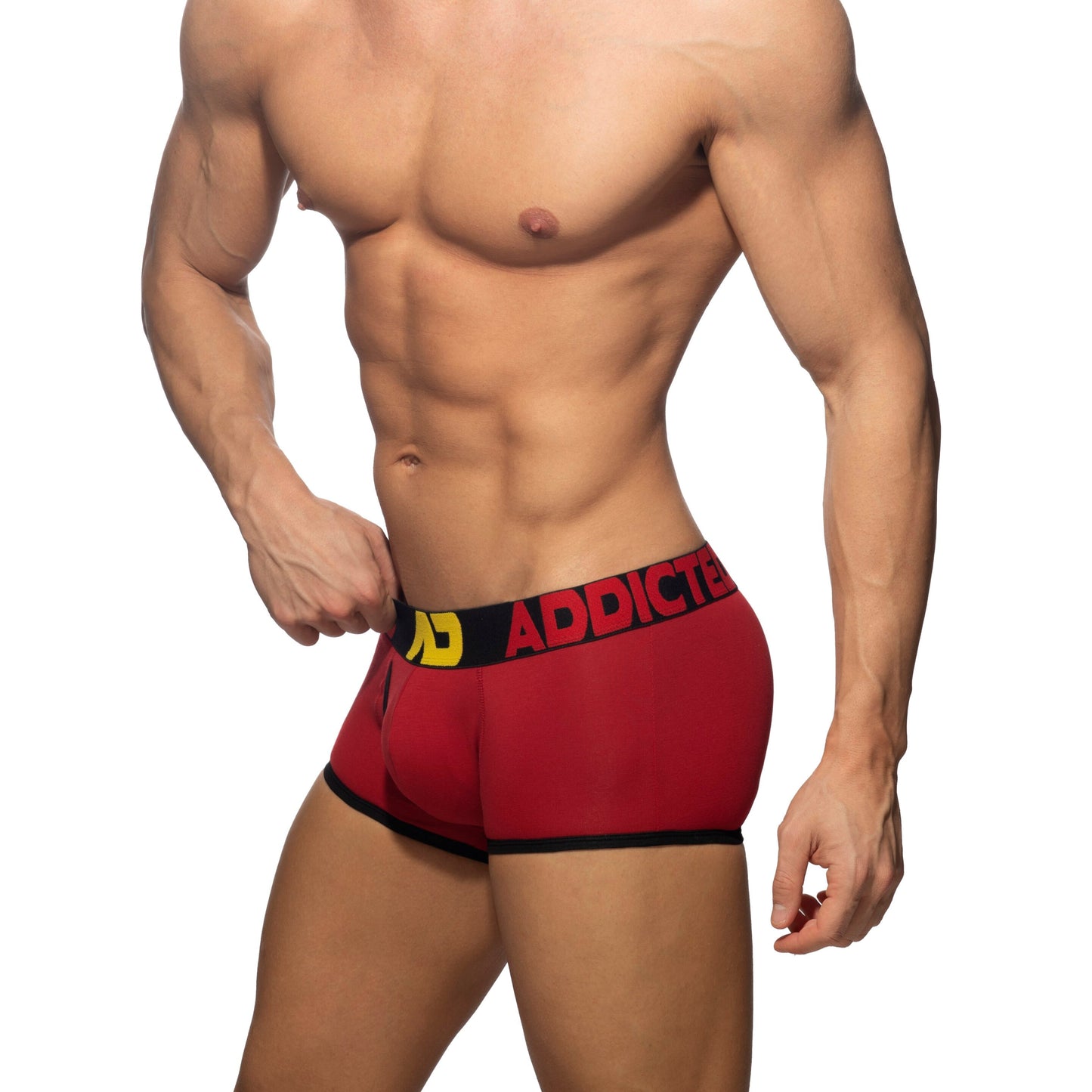 ADDICTED Open Fly Cotton Trunk Red/Black