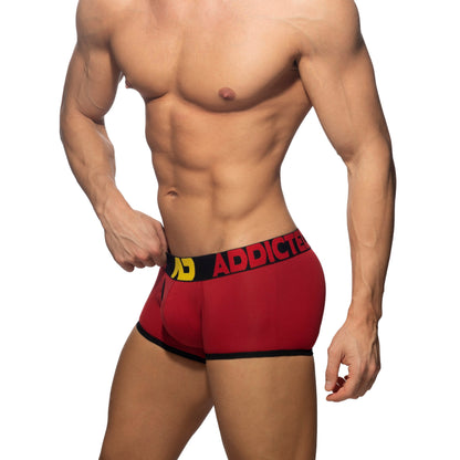 ADDICTED Open Fly Cotton Trunk Red/Black
