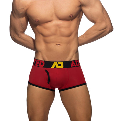 ADDICTED Open Fly Cotton Trunk Red/Black