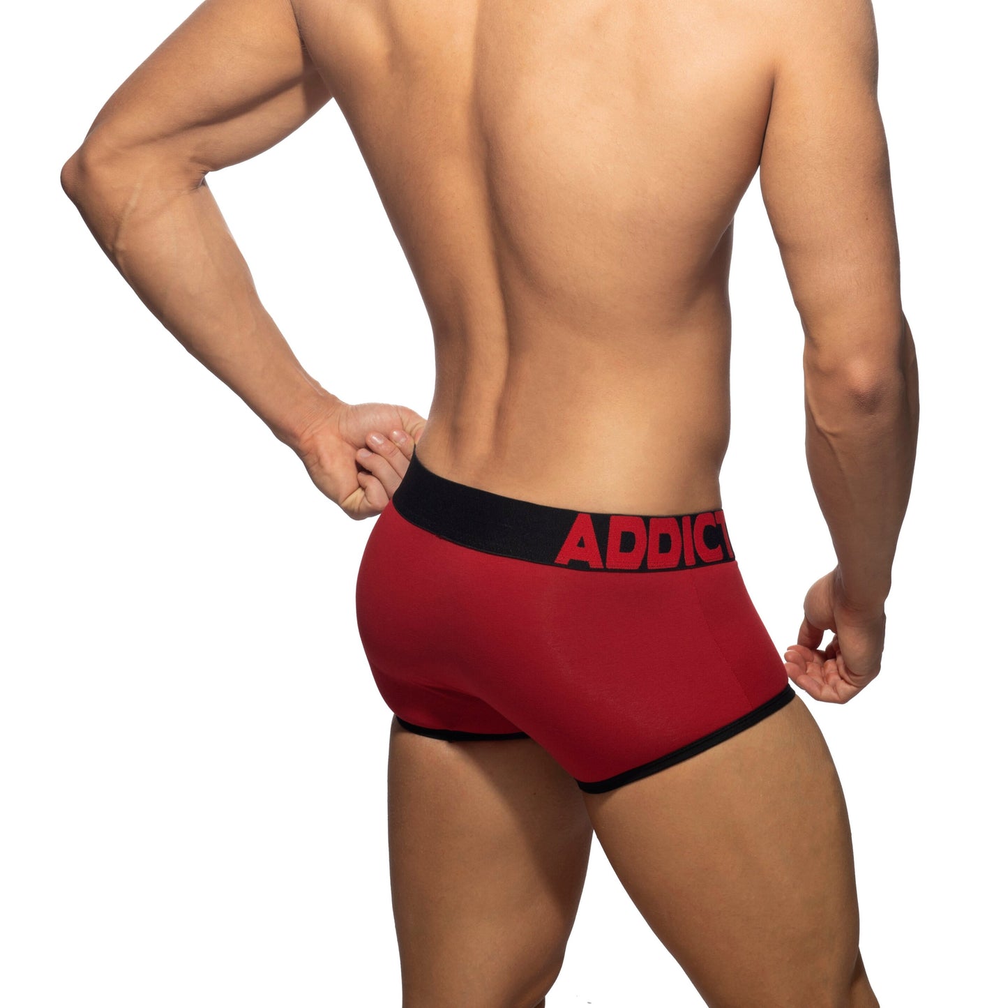ADDICTED Open Fly Cotton Trunk Red/Black