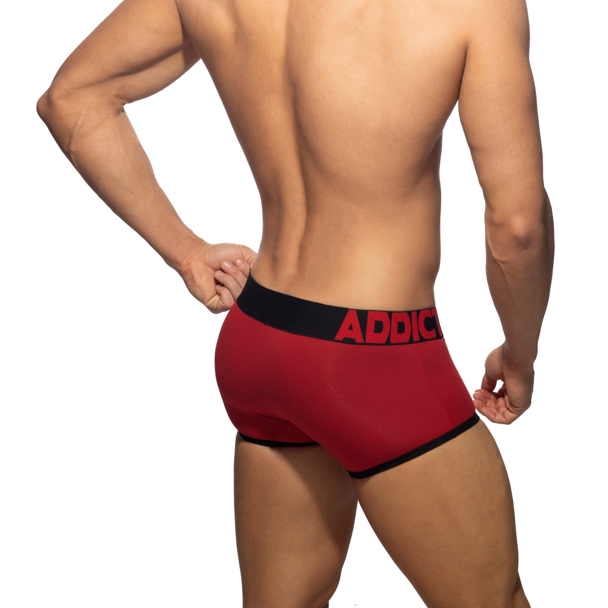 ADDICTED Open Fly Cotton Trunk Red/Black