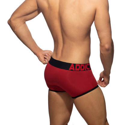 ADDICTED Open Fly Cotton Trunk Red/Black