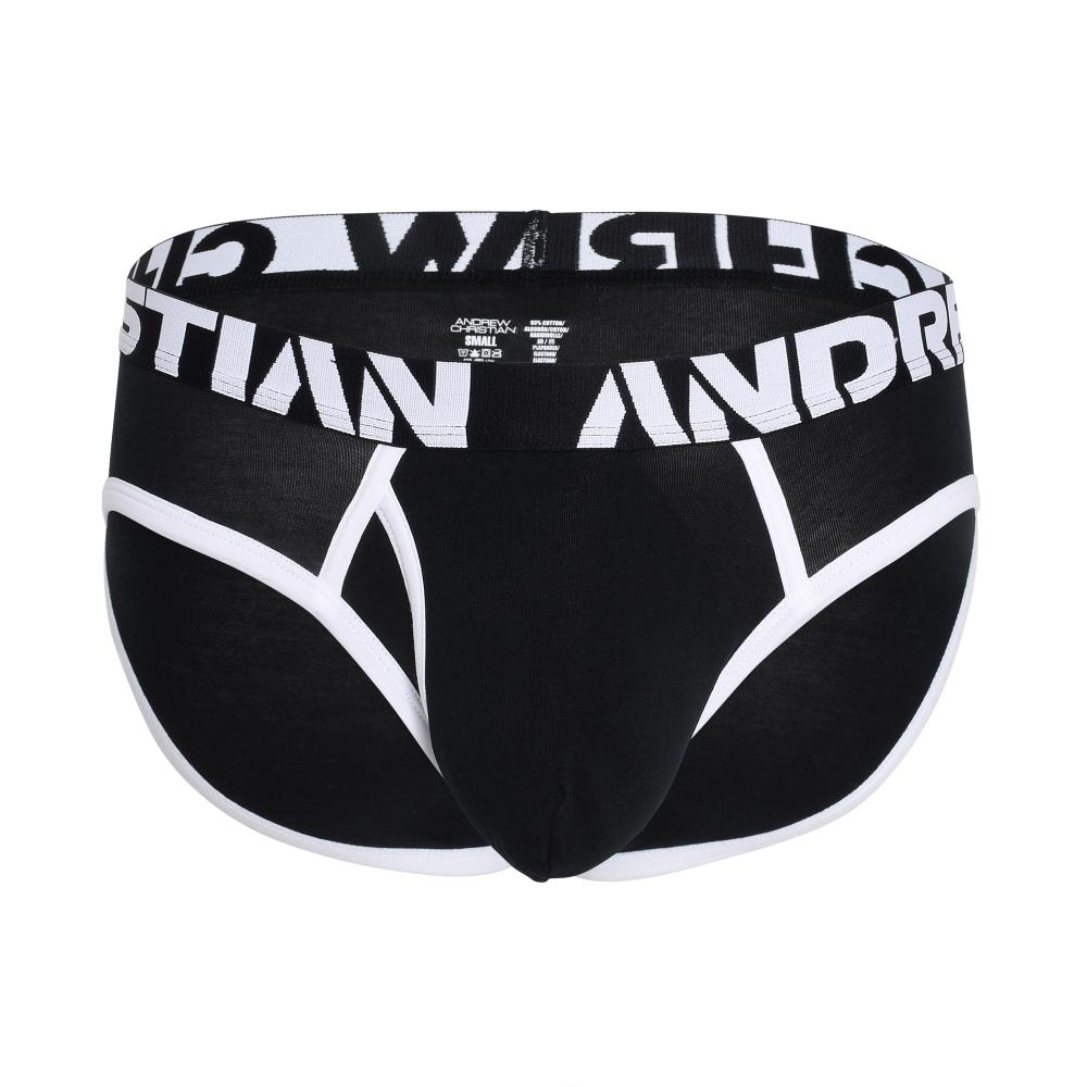 Andrew Christian Fly Tagless Brief w/ ALMOST NAKED® Black