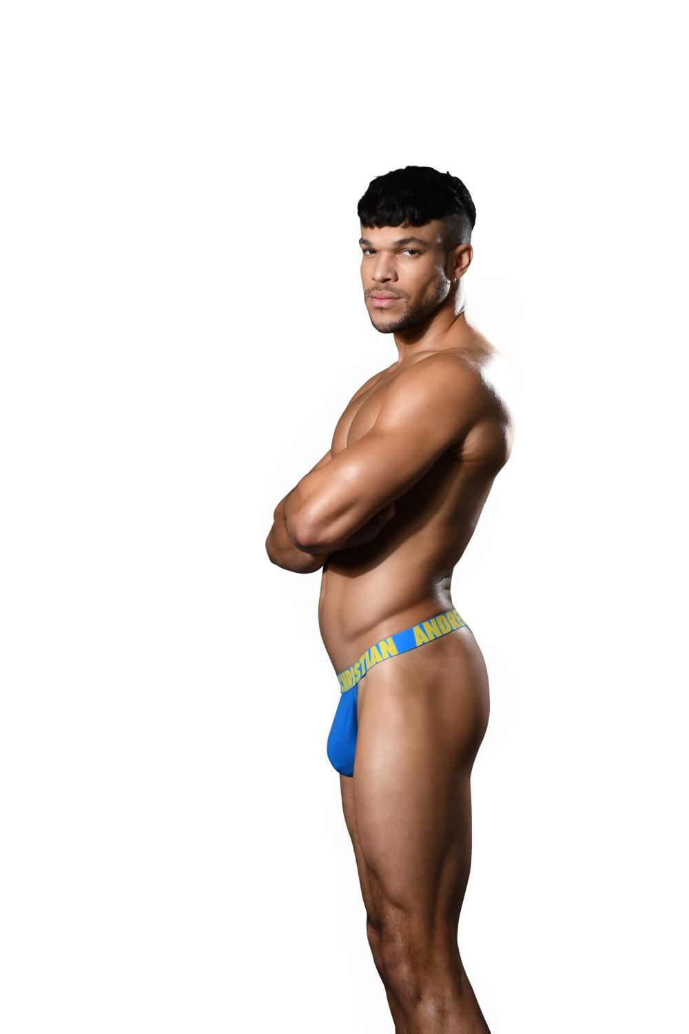 Andrew Christian Happy Y-Back Thong w/ ALMOST NAKED® Electric Blue