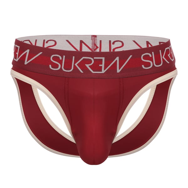 SUKREW V-Thong Burgundy/Cream