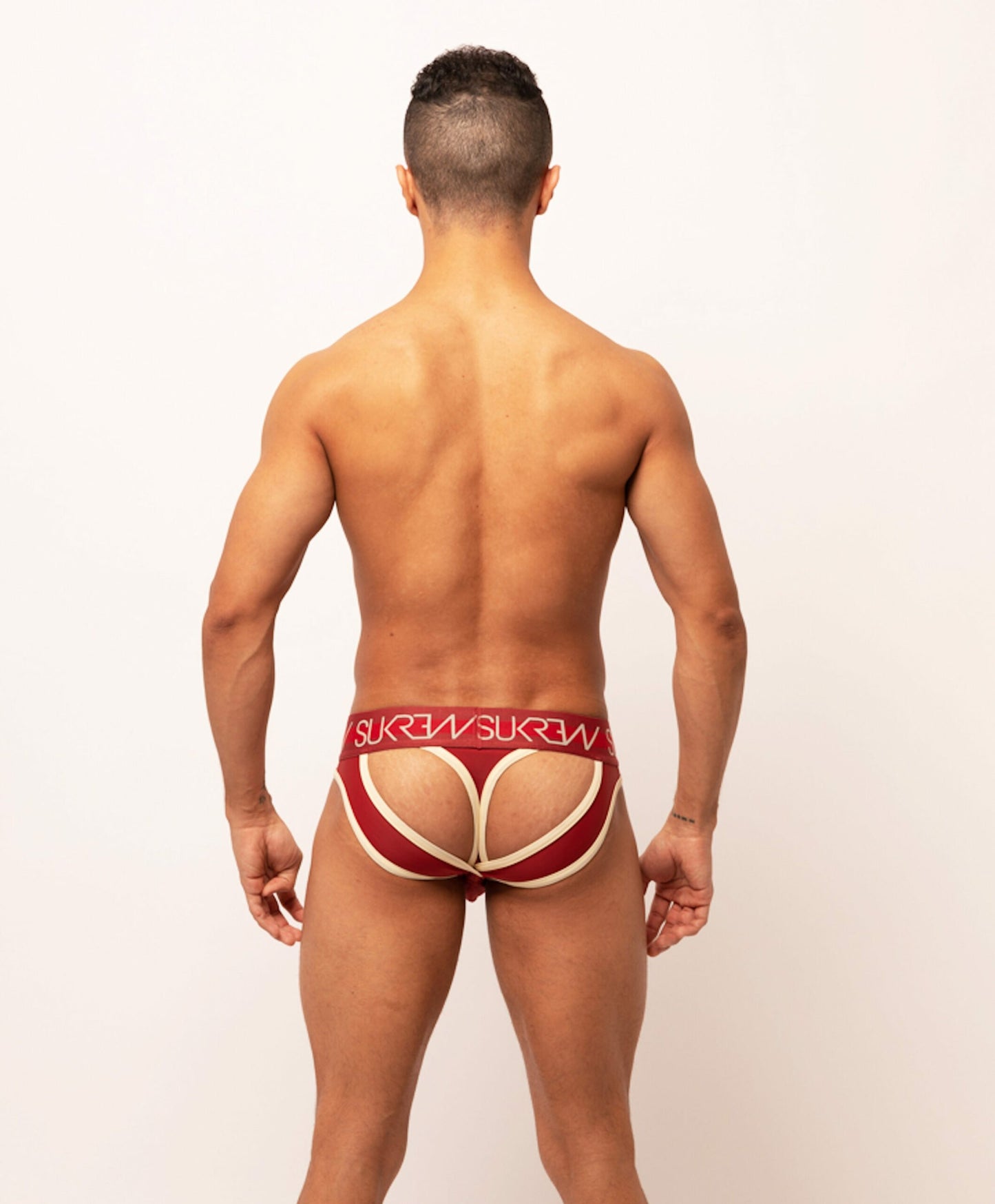 SUKREW V-Thong Burgundy/Cream