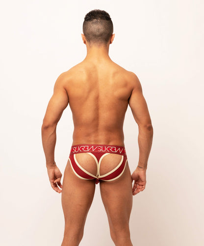 SUKREW V-Thong Burgundy/Cream