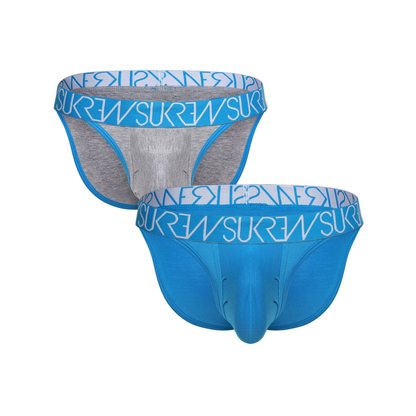 SUKREW Tanga Multipack 1x Grey Marl + 1x Azure