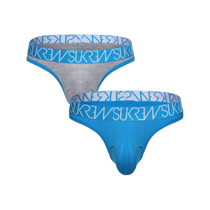 SUKREW Classic Thong Multipack 1x Grey Marl + 1x Azure